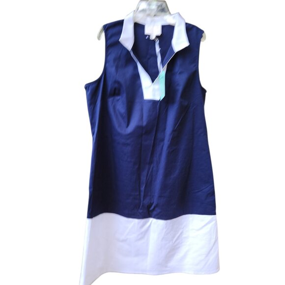 Sail to Sable Navy & White Block Tunic Casual Dress Size L NWT Retail $198 - Picture 3 of 6